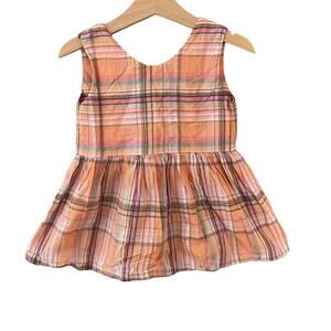 Peyper Kids Plaid Peplum Hem Tank - PLAY - Orange - 5T